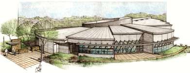 architect's drawing of the College-Rolando Branch Library